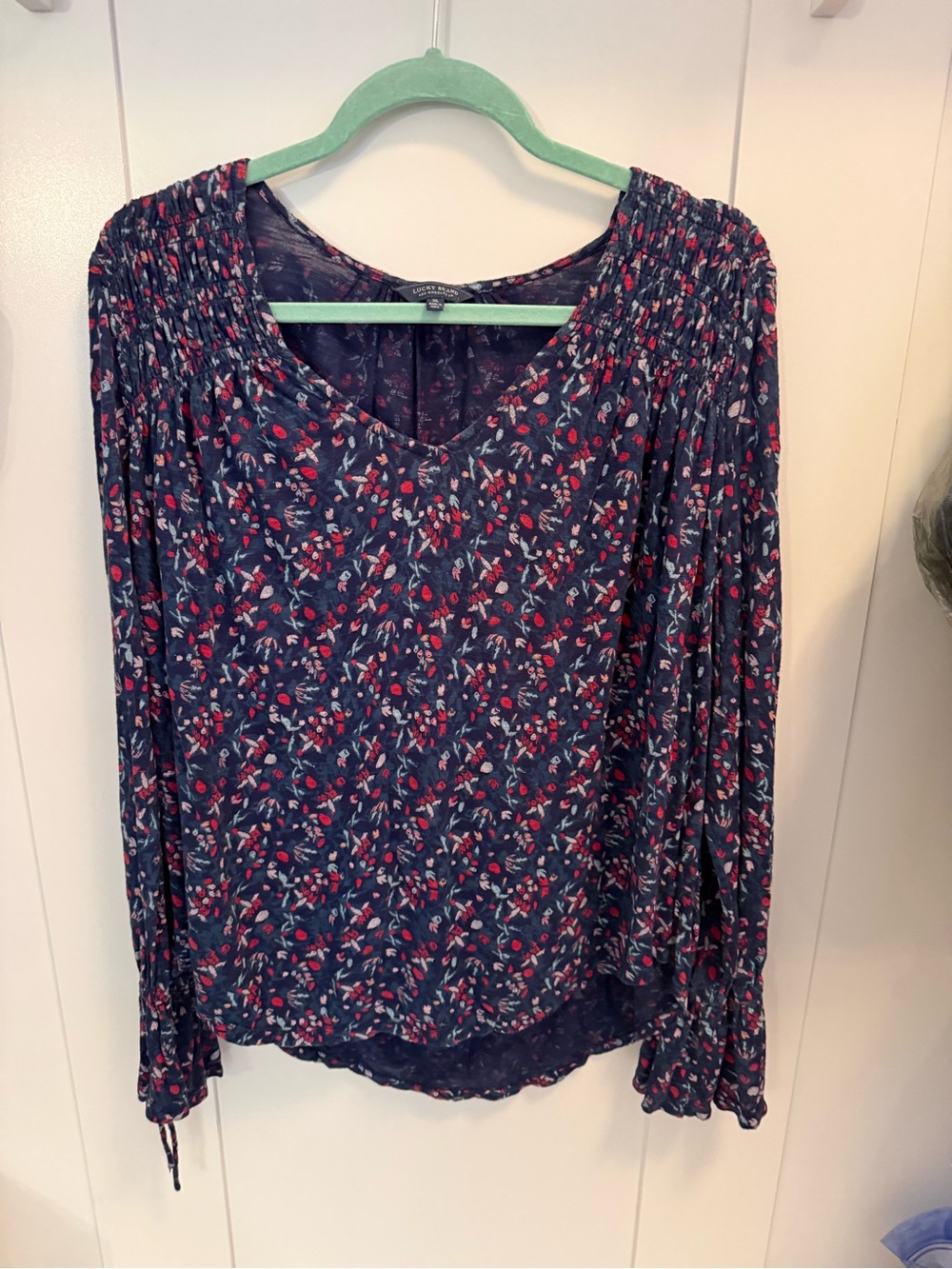 Lucky Brand Navy Floral Long-Sleeve Blouse